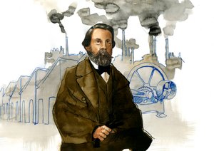 Portrait de Friedrich Engels (1820-1895), théoricien socialiste et homme politique allemand - Alessandro Lonati