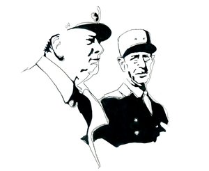 Portrait du général Charles de Gaulle et de Winston Churchill - Alessandro Lonati