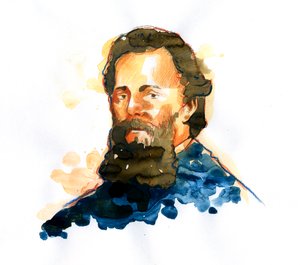 Portrait de Herman Melville (1819-1891) essayiste, romancier et poète américain