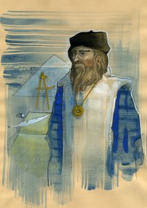 Portrait de Michel de Notre Dame (Nostradamus) astrologue anglais
