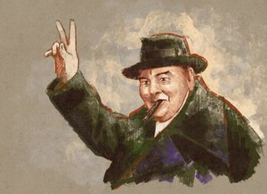Portrait de Sir Winston Leonard Spencer Churchill (illustration)