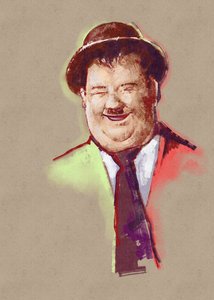 Portrait du comédien Oliver Hardy (illustration)