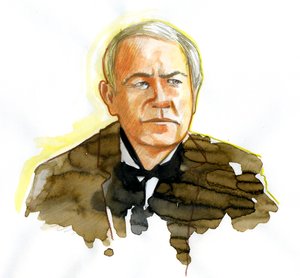 Portrait du physicien Thomas Edison (1847-1931) Dessin