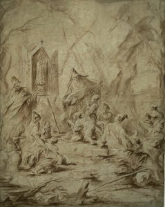 Chanteuse de ballades dans un sanctuaire de la Vierge - Alessandro Magnasco