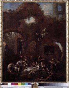 Frères capucins à table parmi les ruines - Alessandro Magnasco