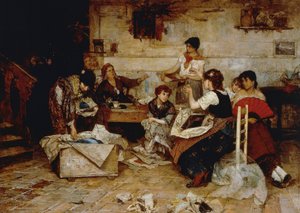 Femmes travaillant les perles