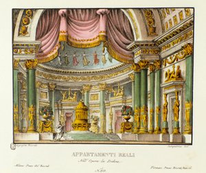 Vue du Palais Royal de la Reine de Carthage Didon, scénographie pour la représentation de la tragédie lyrique Didone (1783) par le compositeur Niccolo Vito Piccinni - Alessandro Sanquirico