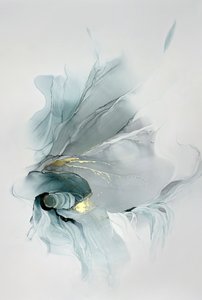 Tourbillon doré et bleu sarcelle