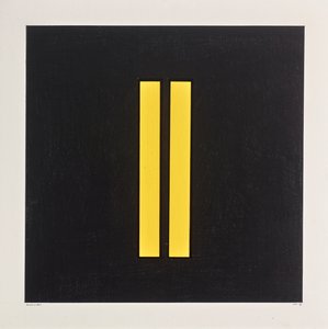 Colonnes jaunes sur noir, 2021 - Alex Dunn