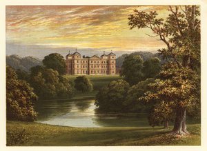 Vue de Kimberley Hall, Norfolk, Angleterre. 1880 (gravure) - Alexander Francis (after) Lydon