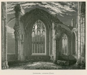 Abbaye de Melrose, intérieur, vue vers l