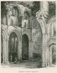 Abbaye de Netley, Arches dans le transept sud (gravure) - Alexander Francis Lydon