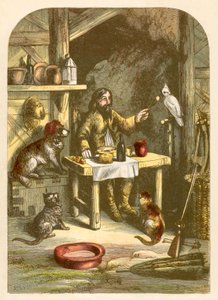 Robinson Crusoé à dîner avec sa petite famille - Alexander Francis Lydon