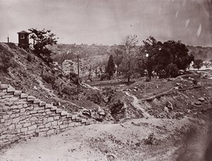 Ruines du pont ferroviaire R & P, Richmond, vers 1865