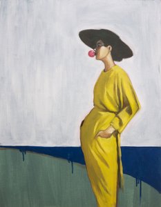 Femme élégante - Rose bulle