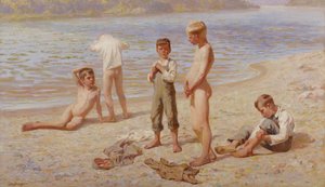 Garçons se Baignant - Alexander Grinager