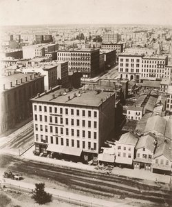 Vue nord-nord-ouest depuis la coupole du palais de justice à Chicago, 1858