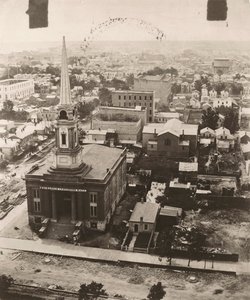 Vue sud depuis la coupole du palais de justice à Chicago, 1858 - Alexander Hesler