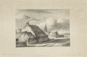 Maisons et clocher à Katwijk - Alexander Hieronymus Bakhuyzen (II)
