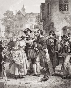 La presse saisissant un batelier à Tower Hill le matin de son mariage, tiré de 