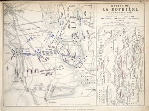 Carte de la bataille de La Rothière, publiée par William Blackwood and Sons, Édimbourg et Londres, 1848 (gravure coloriée à la main) - Alexander Keith Johnston