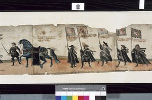 (détail) de La procession funéraire de Huntly, dit avoir été utilisé pour les obsèques de George 1er, marquis de Huntly - Alexander Kincaid