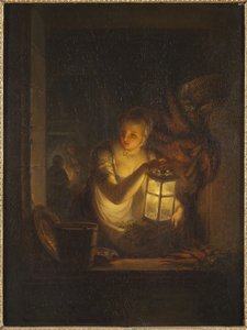 Une femme avec une lanterne - Alexander Lauréus