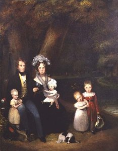 Groupe familial ou scène de conversation, c.1840