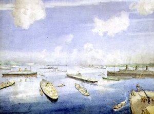 Transport maritime en temps de guerre sur le Gair Loch - Alexander Nesbit Paterson