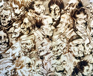 Autoportrait avec portraits de Giacomo Quarenghi et Thomas de Thomon