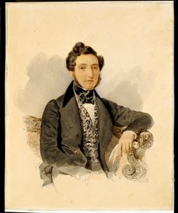 Portrait de Nikolay Mikhaylovich Donaurov - Aquarelle sur papier de Alexander Briullov