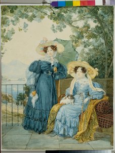 Portraits de la comtesse Ekaterina Artemievna Vorontsov et de la Princesse Elena Mikhailovna Golitsyne - Alexander Pavlovich Briullov