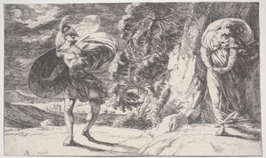 Fingal rencontre Carbon Carglass, première impression vers 1773 (eau-forte) - Alexander Runciman