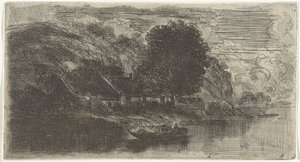 Vue sur la rive gauche de la Meuse avec le café De Rode Haan - Alexander Schaepkens