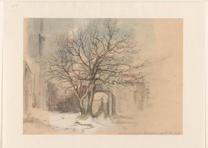 Cour du monastère Saint-Antoine à Maastricht, en hiver
