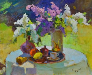 Lilas et fruits en plein air - Alexander Shandor