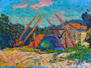 Un moulin à vent champêtre plein de vie