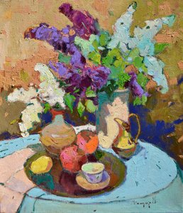Nature morte aux lilas éclatants