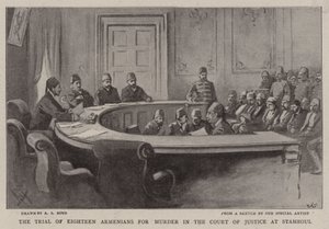 Le procès de dix-huit Arméniens pour meurtre au tribunal de justice de Stamboul - Alexander Stuart Boyd