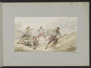 Paysage avec hommes en duel - Alexander Ver Huell