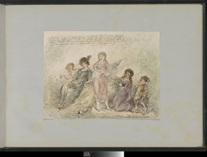Paysage avec quatre filles et un garçon