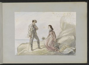 Rencontre de deux amants près d
