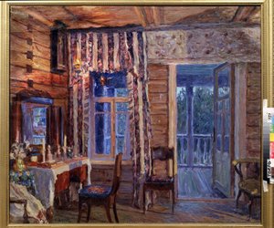 Intérieur avec lampe à icône - Alexander Viktorovich Moravov