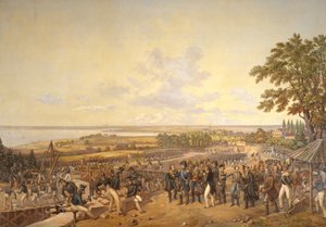 Le roi Carl XIV Johan (1763-1844) de Suède visitant les écluses du canal à Berg en 1819 - Alexander Wetterling