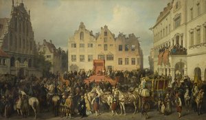 Riga prêtant allégeance à Pierre le Grand, 1710, 1868 - Alexander von Kotzebue