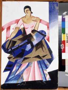 Costume de théâtre pour le personnage de Juliette dans la pièce "Roméo et Juliette" de William Shakespeare. Gouache d