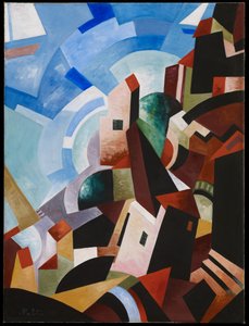 Ville italienne au bord de la mer, vers 1917 - Alexandra Alexandrowna Exter