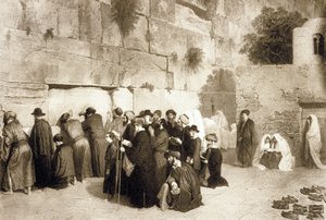 Juifs au Mur des Lamentations, Jérusalem, c.1880 - Alexandre (after) Bida