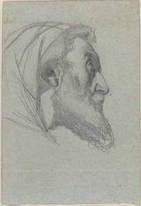 Homme barbu de profil (recto) / Femme regardant en haut (verso) - Alexandre Bida