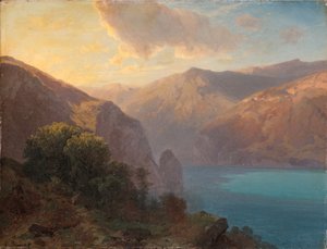 Près de Seelisberg : vue du lac de Lucerne depuis Seelisberg, Suisse, 1862 - Alexandre Calame
